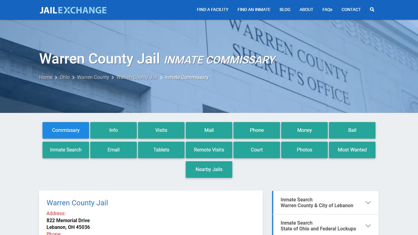 Inmate Commissary, Care Packs - Warren County Jail, OH