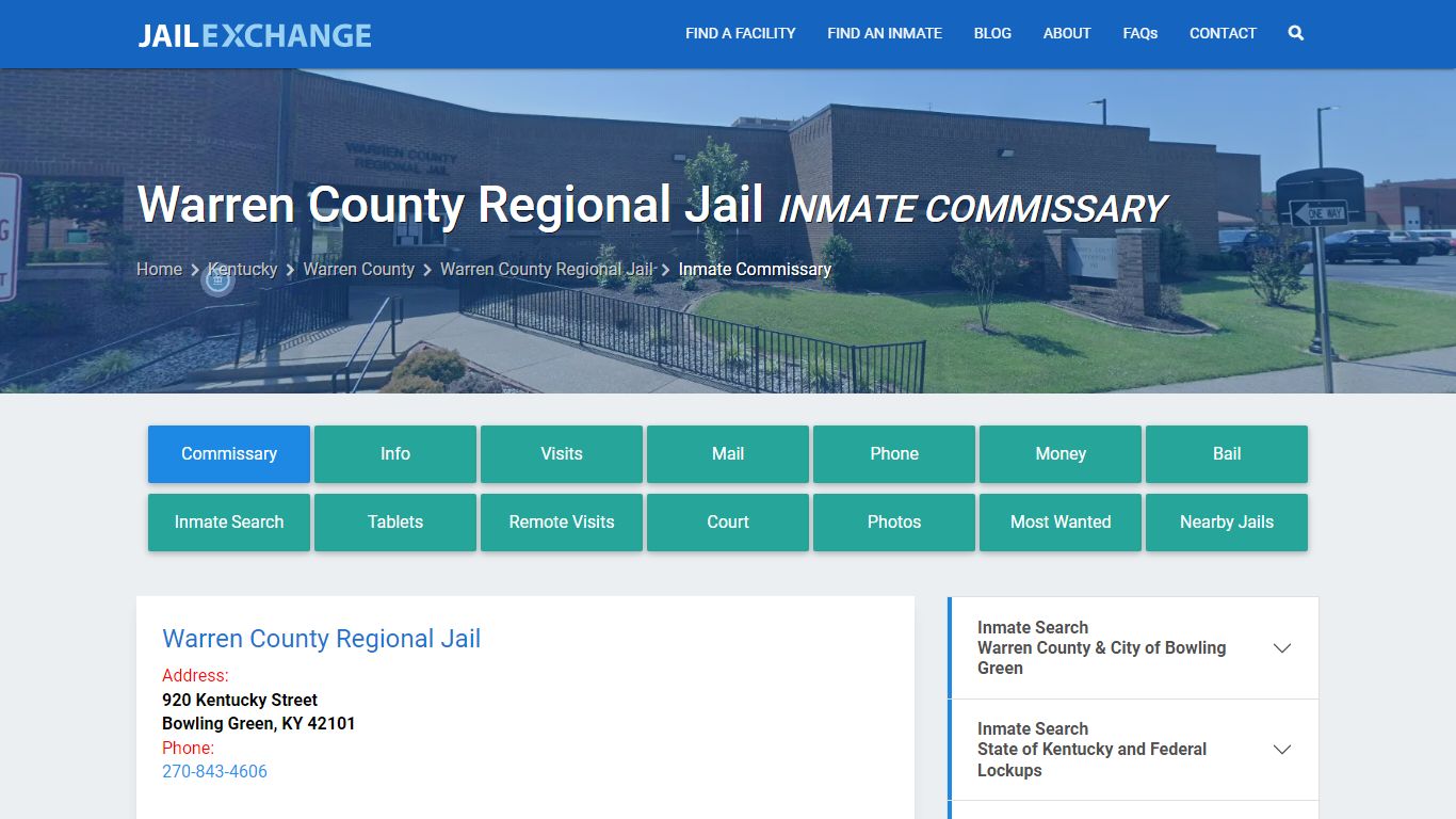 Warren County Regional Jail Inmate Commissary - Jail Exchange