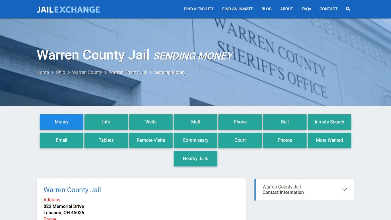 Send Money to Inmate - Warren County Jail, OH - Jail Exchange